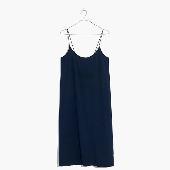Madewell Dresses & Skirts - Madewell silk tie-back slip dress navy